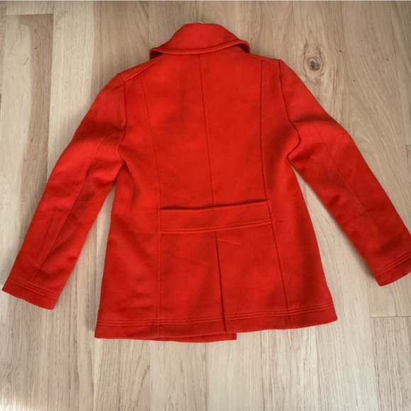 J. Crew Bold Holiday Red Wool Blend Double Breasted Coat Size 8 Petite - Picture 4 of 10